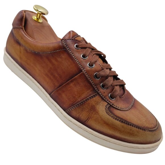 Magnanni Spain Patina Brown Leather Fashion Sneakers Mens 7.5 Casual Dress Shoes - Picture 9 of 9